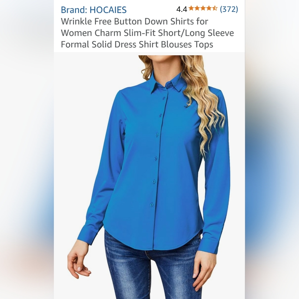 Women's Blue Button Down Shirt